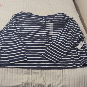NWT Old Navy Navy and White Striped Top